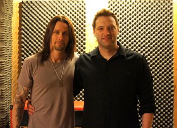 Myles Kennedy, lead singer of Alter Bridge, and Chief Engineer Colin Coffey after recording together in JSR studios.
