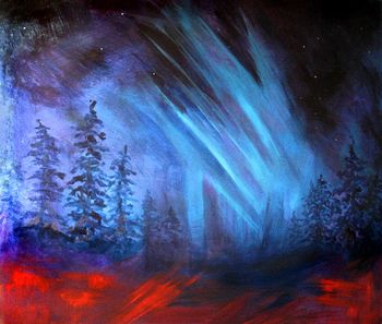 "Northern Lights" 42'' x 48'' Acrylic on hardboard Sold
