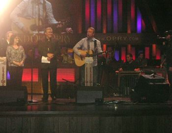 Singing on the Grand Ole Opry on Saturday 23rd April 2011.
