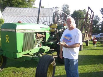 Jerry at the Laggis Corn Roast August 2011.. No, Jerry , you CAN'T take it for a ride!!
