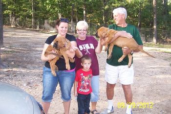 Bonnie and Boomer with their new family, getting ready to leave us! 9/29/12
