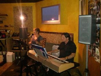 Robert and I doing a little gig at Brix wine bar in Sunset Beach :)
