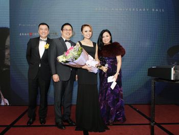 SereneKoong 龚芝怡_Singapore Association of Hong Kong 40th Anniversary SG50 Ball 2015, Serene with SAHK Chairman Mr Stanley Tee