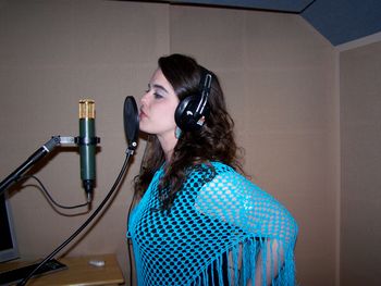 Katie recording vocals at Skyland Studios
