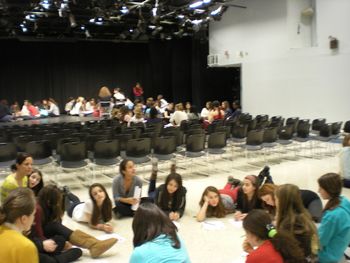 NYC Middle School Students participate in the "I Am Beautiful" Workshop. January 16, 2013; NYC.
