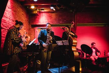 Michael Eaton Individuation Quartet plus Travis Reuter at Rockwood, March 2, 2016.  Photo by Luis Ruiz.
