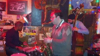 Playing at the Chatterbox in 2013 with Greg Artry (drums), Jeremy Allen (bass), and Zach Lapidus.  A very memorable gig with an open, modern, yet hard swinging band, with super satisfying improvisations.
