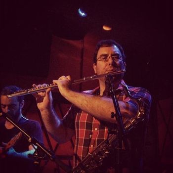 Playing some flute at Rockwood Music Hall.
