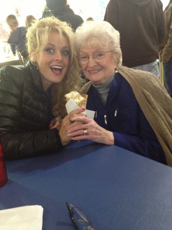 Mrs. Nell sharing her ice-cream

