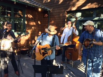 The Mosey Boys at Atwood Ranch with Bill Evans on banjo. Photo by Julie Atwood.
