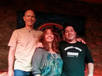 Adam Traum Trio with Jack Hines, left, Michelle Zito, center and Adam Traum, right, after the second night at the Red Dog Saloon.
