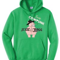 NEW!  2024 Green Pull Over Hoodie  TX CowPunk
