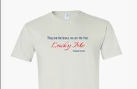 T-SHIRT: LUCKY ME, red, white & blue