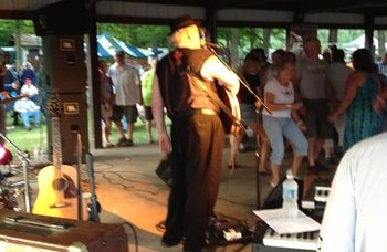 Big Dog got'em out of their seats and onto the floor at the Annual End Of Summer Blues Fest, Alpha, MI. Aug. 24, 2013