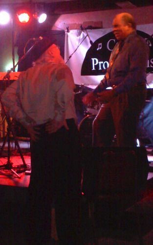 Chatting with the legendary Maurice John Vaughn before he took the stage in Oshkosh, WI, at the Electric Lounge. We had the pleasure of opening the show. Jan. 26, 2013.