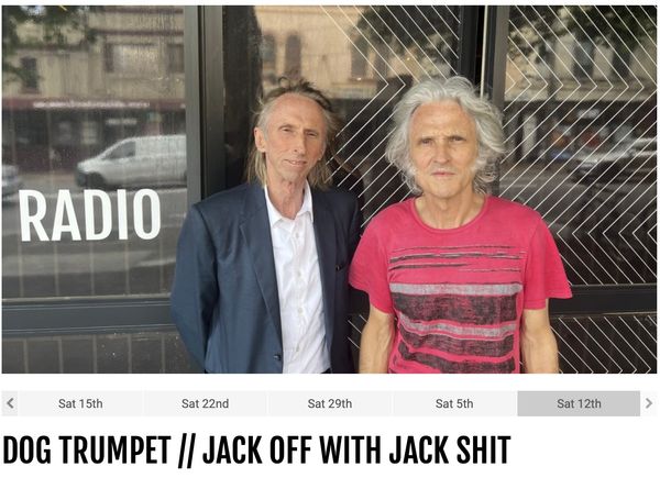 If you missed Dog Trumpet chatting and playing live on FBi Radio this afternoon go here to have a catch up listen:
https://fbiradio.com/945fm/programs/jack-off/