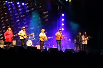 Tracy Coster, Dean, Peter Denahy, Jeff Brown,Rod Coe and Mike Kerin singing up a storm at the Slim Dusty Family Show, Tamworth Country Music Festival 2012