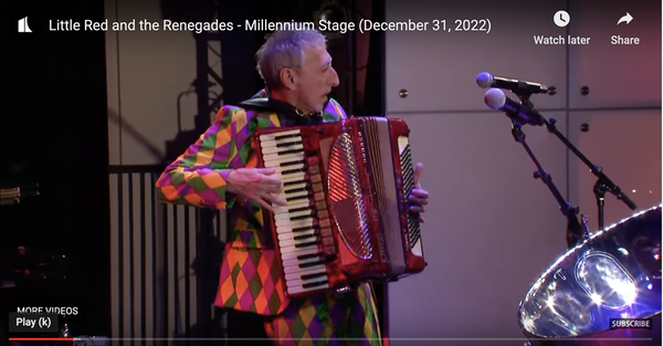 Little Red plays a sold out Kennedy Center Millennium Stage show New Year's Eve
