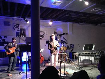 Adrian Mira group, performing at Shapeshifterlab, Brooklyn. Featuring Francis Jacob (guitar), Jonas Tauber (bass), Rich Stein (percussion)