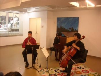 Performing the beautiful Brahms clarinet trio with Karen Beluso (piano) and Marc Daigle (cello). Manhattan, New York City