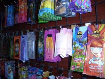 We have all the hottest lotions in packets and bottles. Lotions by Designer Skin, California Tan, Supre Tan, Fiesta Sun, Pro Tan, Devoted Creations and Hempz.