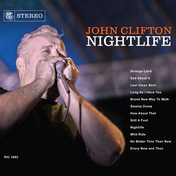 "Nightlife" Latest release by Rip Cat Records. On Nightlife, Clifton ramps up his game by multiple notches, seamlessly translating his onstage blend of West Coast and Chicago Blues, '50s style hard R&B and Soul, and high energy vintage Rock'n'Roll to the studio for a dozen tracks that sizzle and shake to perfection. "The new record is the live band, the guys who I play with every night," says Clifton. "So it definitely has more of a live feel to it. These songs have been a part of our live set for some time now, so when we went in and recorded them, we just turned on the tape machine and let it roll." The album is already being hailed in the US, Europe and Australia as one of the year's best, and has also begun to appear on blues, roots and rockabilly charts worldwide.
PURCHASE NOW
http://ripcatrecords.com/music-john-clifton-nightlife/