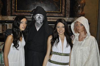 with Giulia Bencini, Kelly Massenz and Valentina Mosca (The 3 Muses in the "Darwin's Tears" short film)