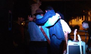 Rastus & Tab giving each other a hug. They haven't seen each other in years since the festival out in Cascabel, AZ