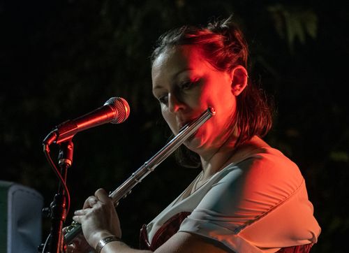 Kim Eloshway - Operator of flute keys and springs. Her head sails in the clouds alongside the airships.