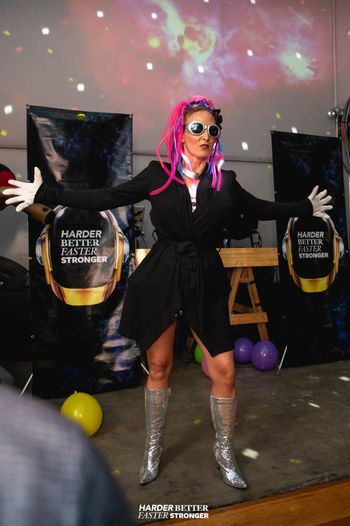 ⚡ZAP!! ⚡ ✨ @RasaVitalia presents her music single "Electric Baby" at Indiegalactic at @publicworkssf (Harder Better Faster Stronger) giant alien disco, Friday, September 14, 2018. Photography by Aaron Chao @djbit ? RasaVitalia.com/music