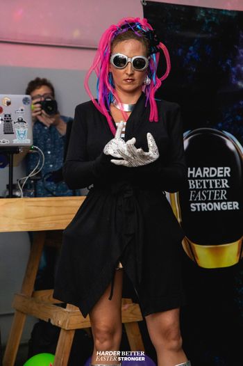 ⚡ZAP!! ⚡ ✨ @RasaVitalia presents her music single "Electric Baby" at Indiegalactic at @publicworkssf (Harder Better Faster Stronger) giant alien disco, Friday, September 14, 2018. Photography by Aaron Chao @djbit ? RasaVitalia.com/music