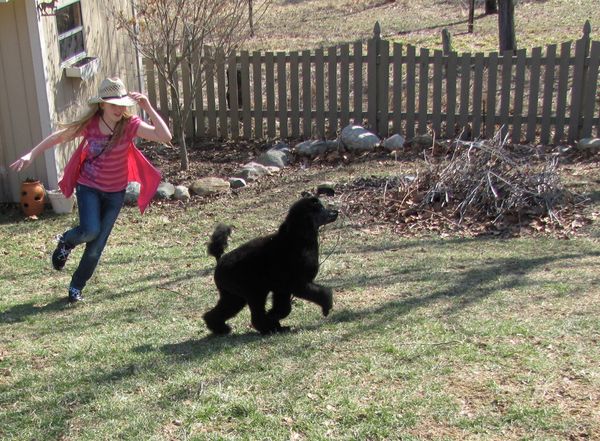 Baby Raven playing with one of her kids.