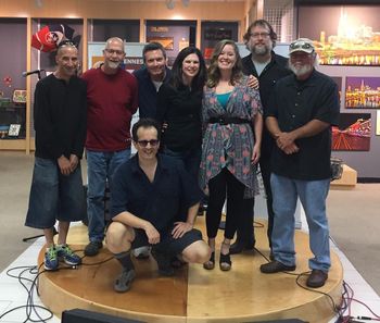 Group photo with facilitator Mark Barnowski, artists Scott Neubert, J Edwards and his talented & beautiful daughter Cricket!