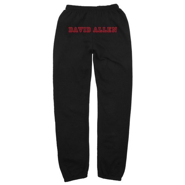 DA Unisex Long Scrunch Sweatpants in Black. (Back)