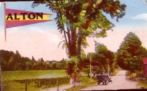 Generic Post Cards
This non-descript scene was apparently used on many Edwardian postcards throughout southern Ontario. It is a
stock image with the name of the town simply overprinted to coincide with the seller's community. Unless there is a unique stamp, cancellation or message on the back, the card and its image are of little historical value. Author's Collection