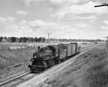 CPR # 434 with its light load has just crossed CKL 36 and is heading towards Dunsford. August 8, 1958. John Rehor photo, Keith Hopkin Collection