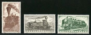 946-948 1956. Low denominations. European Timetable Conference for Freight Services. Czech locomotives