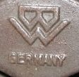 Bing: Later logo BW "Bing Werke" (Bing Works), and also stamped "Germany" as an identifier for its considerable export market to the UK and the USA.