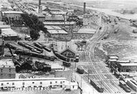 The former Berkeley St. T&N station in 1894. The adjacent T&N buildings and facilities have given way to a GTR freight yard.