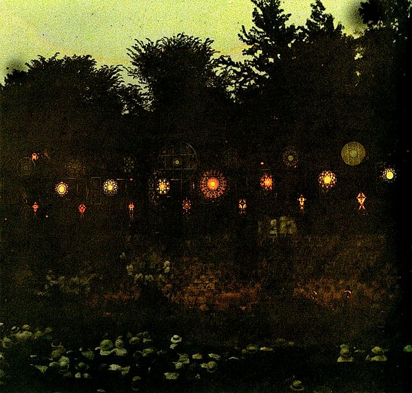 A color photograph from the "Song and Light Festival" in Central Park (1916)