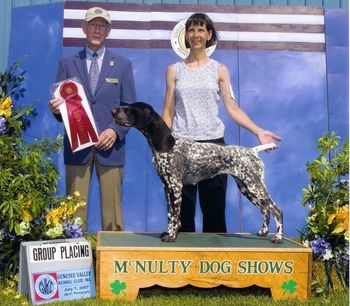 Ch. Olde Ridge Kiss In The Moonlight, 2007 "Caitlyn" (Ch. Ehrenvogels Place Your Bets x Ch. Olde Ridge On Second Thought V Cheza) owned and handled by Melanie Shufran, Erie, PA