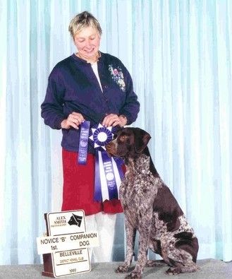 Ch. Olde Ridge Devil In Disguise, MH, CDX, NA (NSCh. Minado's Parade Drum Major x Ch. Olde Ridge I'm No Angel) owned by Linda Parsons