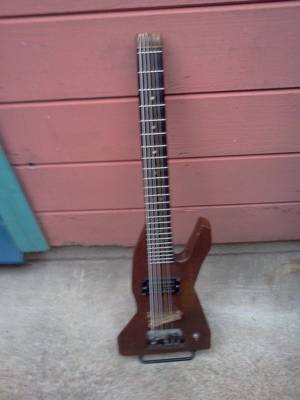 6/30/14 - #12 - A teak solid body made from a solid teak 2x10, back when I lived in Newport Beach, in 2006 thru 2007