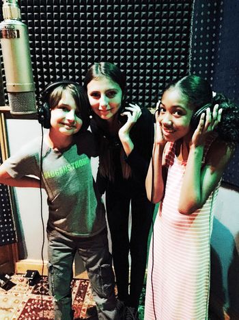 My amazing son Jude, his beautiful cousin Ryan and the lovely Celine recording for recording project I was contracting