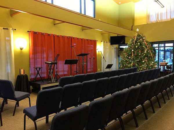Our Sanctuary from Oct '14-March '15 (the Christmas tree wasn't there that whole time...)