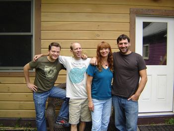 Jaf Farkas, Dean Jones, Debbie Lan, Nick Buda, recording Grenadilla's "Can't Wait" at No Parking Studio, Rosendale, NY August 2011
