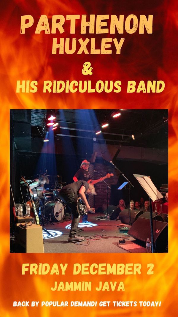SHOWTIME FAST APPROACHES! Get reserved seats now!
https://www.jamminjava.com/shows/parthenon-huxley-his-ridiculous-band-3/