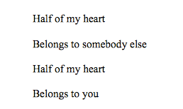 Lyric Sheet, no chord spaces