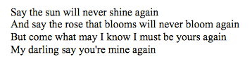 Lyric sheet, vocal only