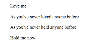 Lyric Sheet, no chord spaces